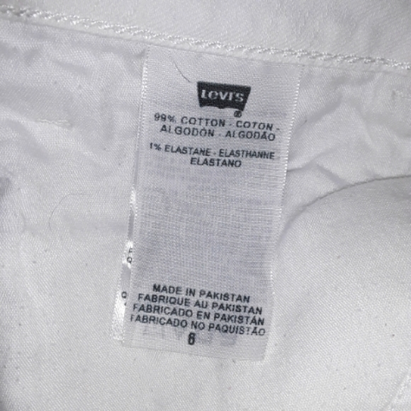 White Levi Cutoffs - Picture 4 of 5